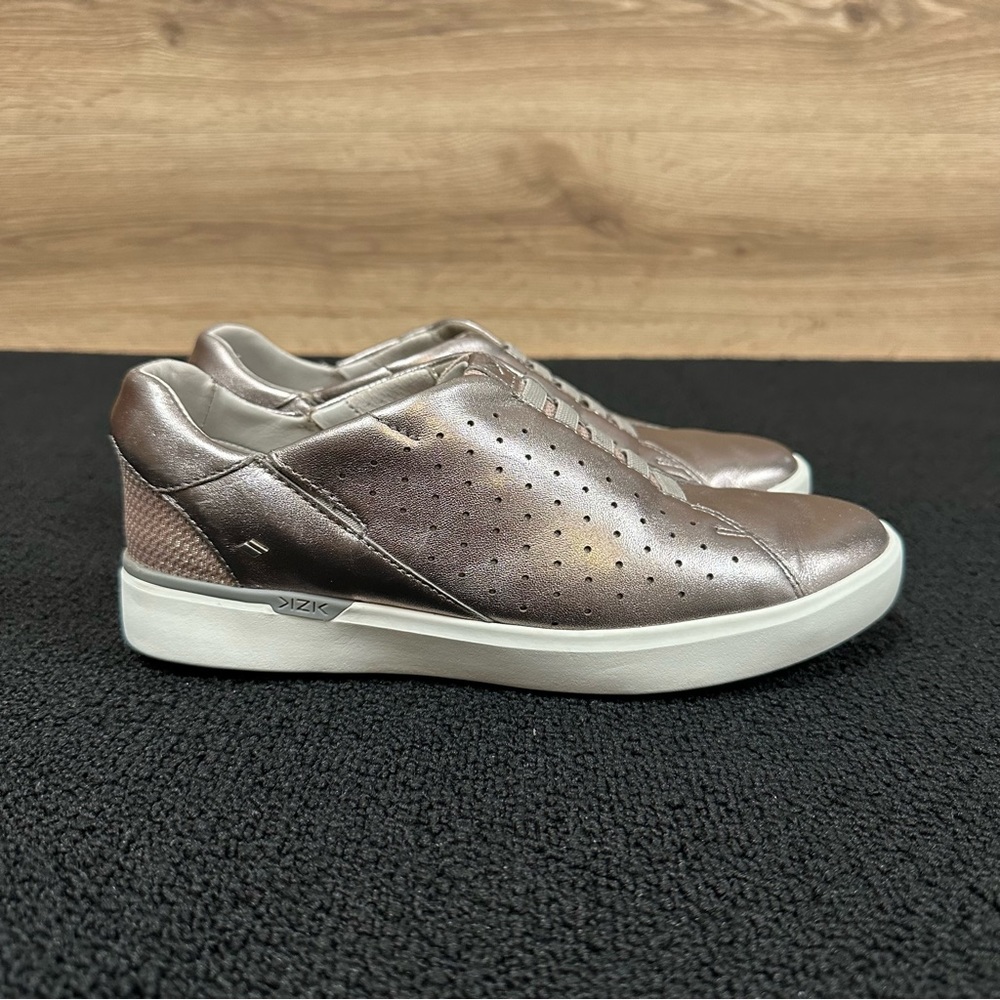 Kizik Miami Loafers Sneakers Shoes Womens Size 6.5M   Leather Slip On Metallic